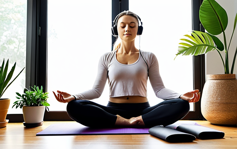 **Image Prompt:** A serene and inviting home office setup, emphasizing mental well-being and productivity for remote workers. Visualize a person meditating peacefully at their desk, illuminated by natural light. Include elements like a yoga mat, plants, noise-canceling headphones, and a journal, representing the integration of wellness practices into the workday. The image should evoke a sense of calm, balance, and focus, demonstrating the positive impact of mental health support in a remote work environment.
