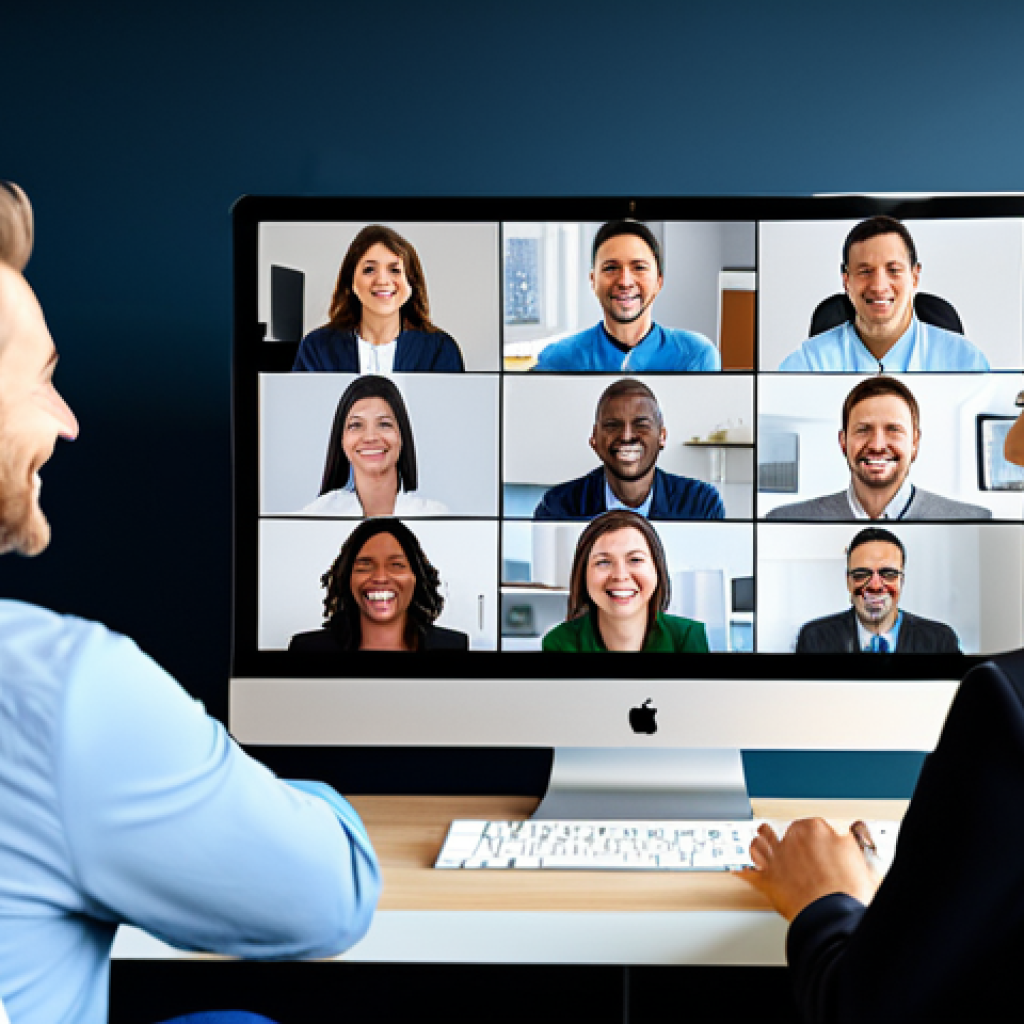 리모트 근무 환경에서의 직원 교육 및 개발 전략 - Virtual Onboarding**
"A diverse group of professionals participates in a virtual onboarding session...