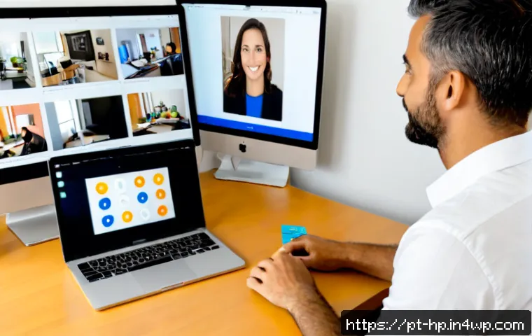 Home 17 리모트 팀의 성과 극대화를 위한 전략적 목표 설정 - Photorealistic remote team strategy meeting with diverse Portuguese-speaking professionals joining a...