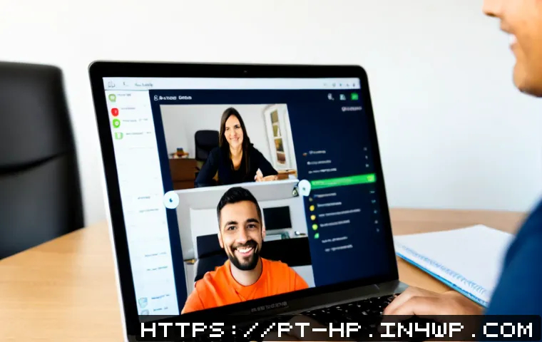 Home 17 리모트 팀의 성과 기반 평가 시스템 구축 - Photorealistic remote performance review scene in a bright Lisbon home office, a diverse Portuguese-...