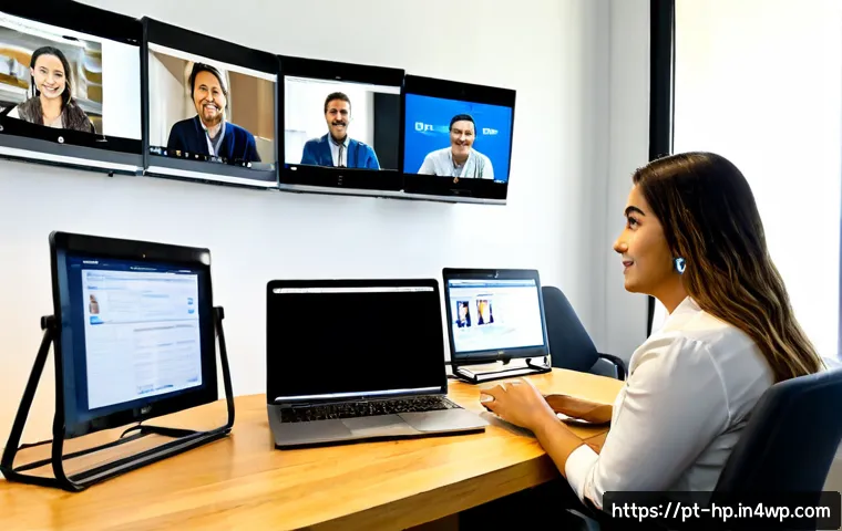 Home 17 리모트 퍼스트 조직의 HR 정책 변화 - Photorealistic remote-first HR policy meeting in a bright São Paulo coworking office, diverse Brazil...